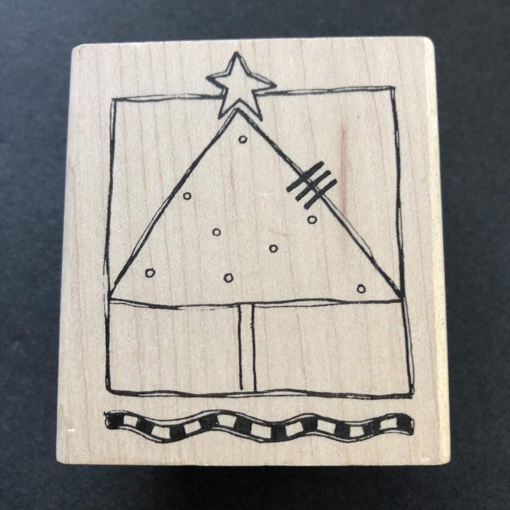 Print Works Christmas Tree Frame Rubber Stamp Annette Allen Watkins #F1738